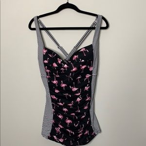 Torrid Flamingo pinup swimsuit top